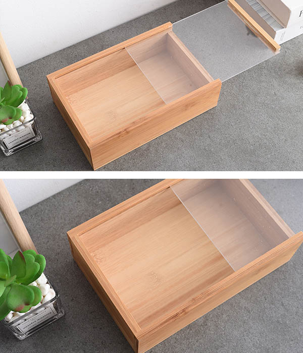 Large Unfinished glass sliding lid Wood Box6