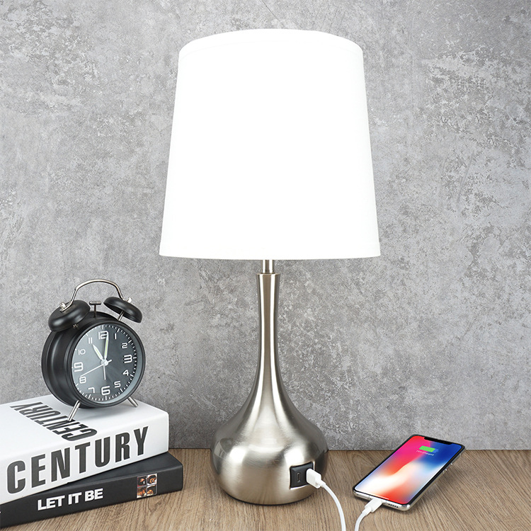 Modern touch control dimming vase table lamp with USB rechargeable small night table lamp bedroom bedside table lamp